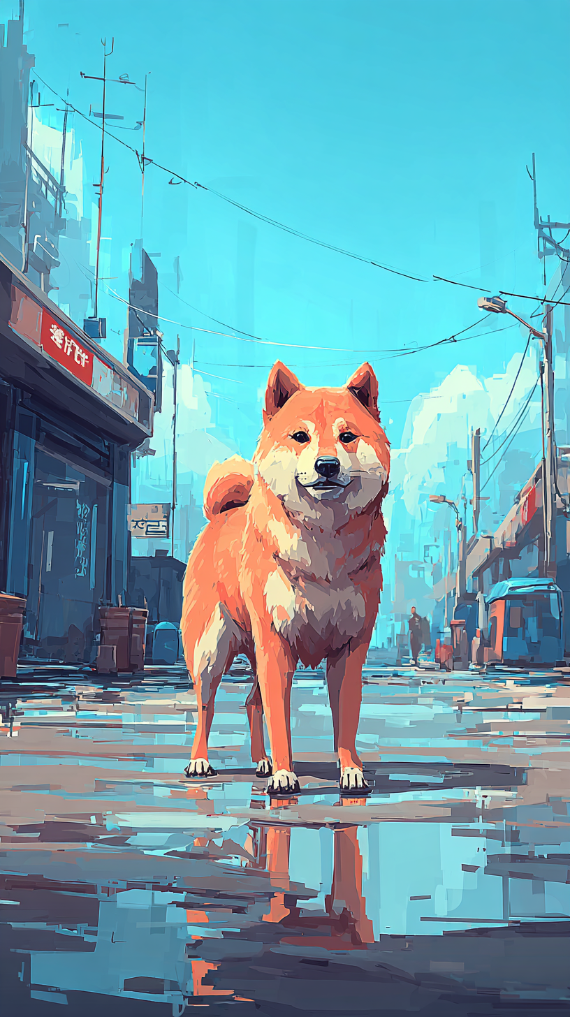 fond d'écran Shiba inu iphone 15 télécharger gratuit