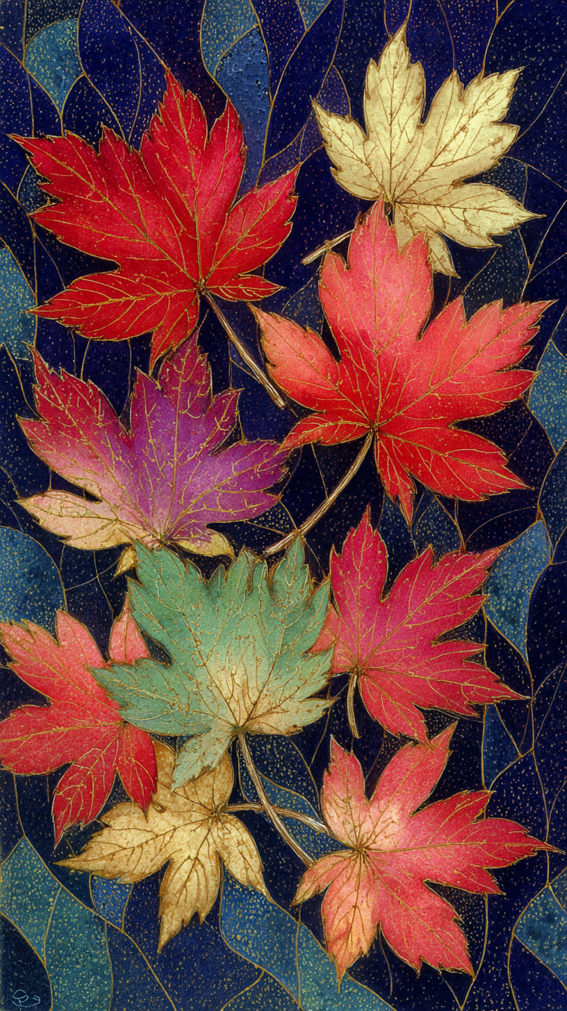 fond d'écran coloriage Érable rouge xiaomi gratuit