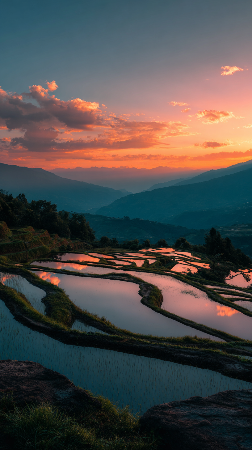 fond d'écran Rizière gratuit pour téléphone portable samsung télécharger gratuit