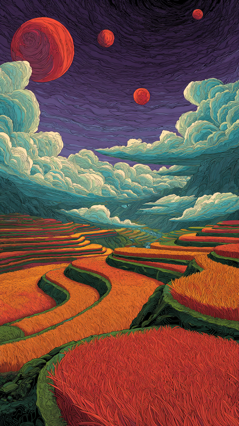 xiaomi fond d'écran Rizière télécharger gratuit