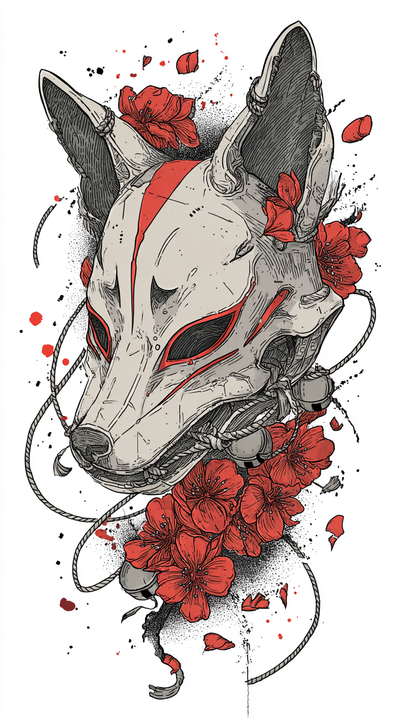 fond d'écran Masque japonais 4k iphone télécharger gratuit