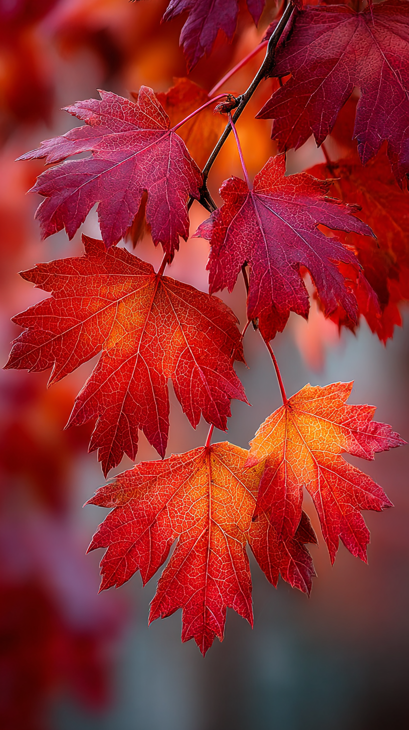 fond d'écran coloriage Érable rouge téléphone 4k télécharger gratuit