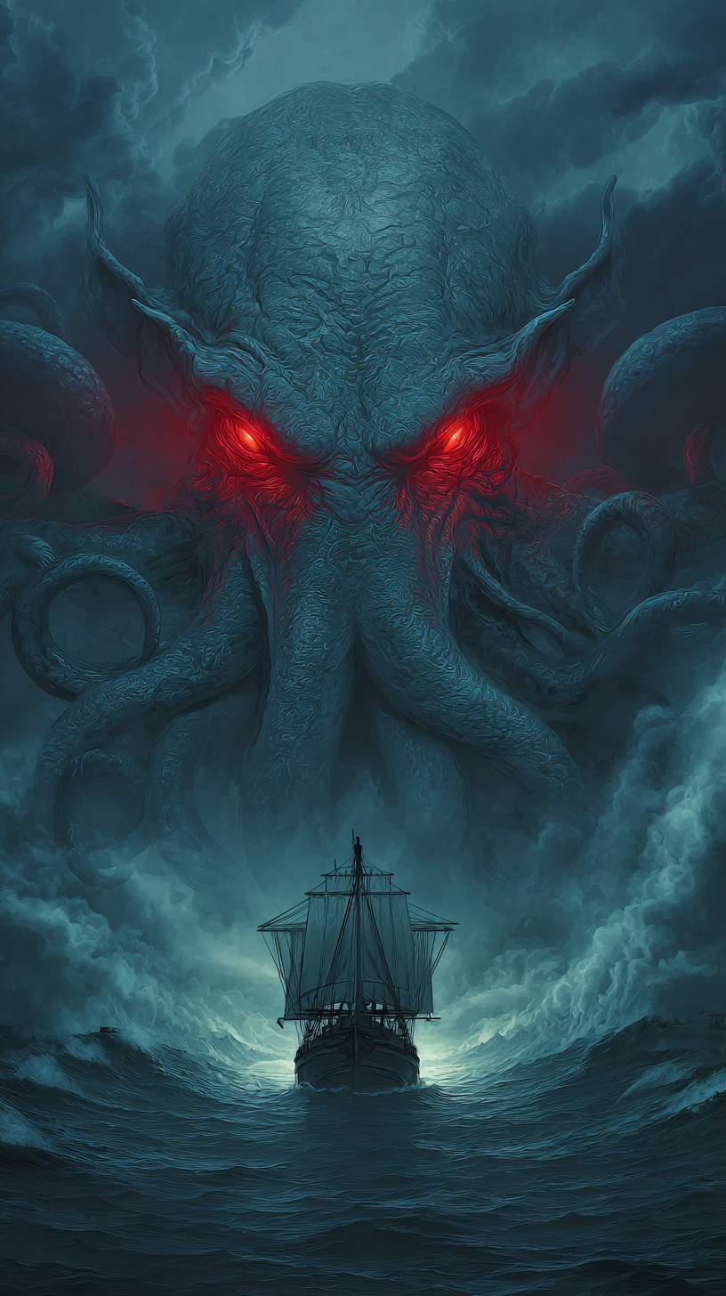 fond d'écran Cthulhu iphone 15 pro max 4k gratuit