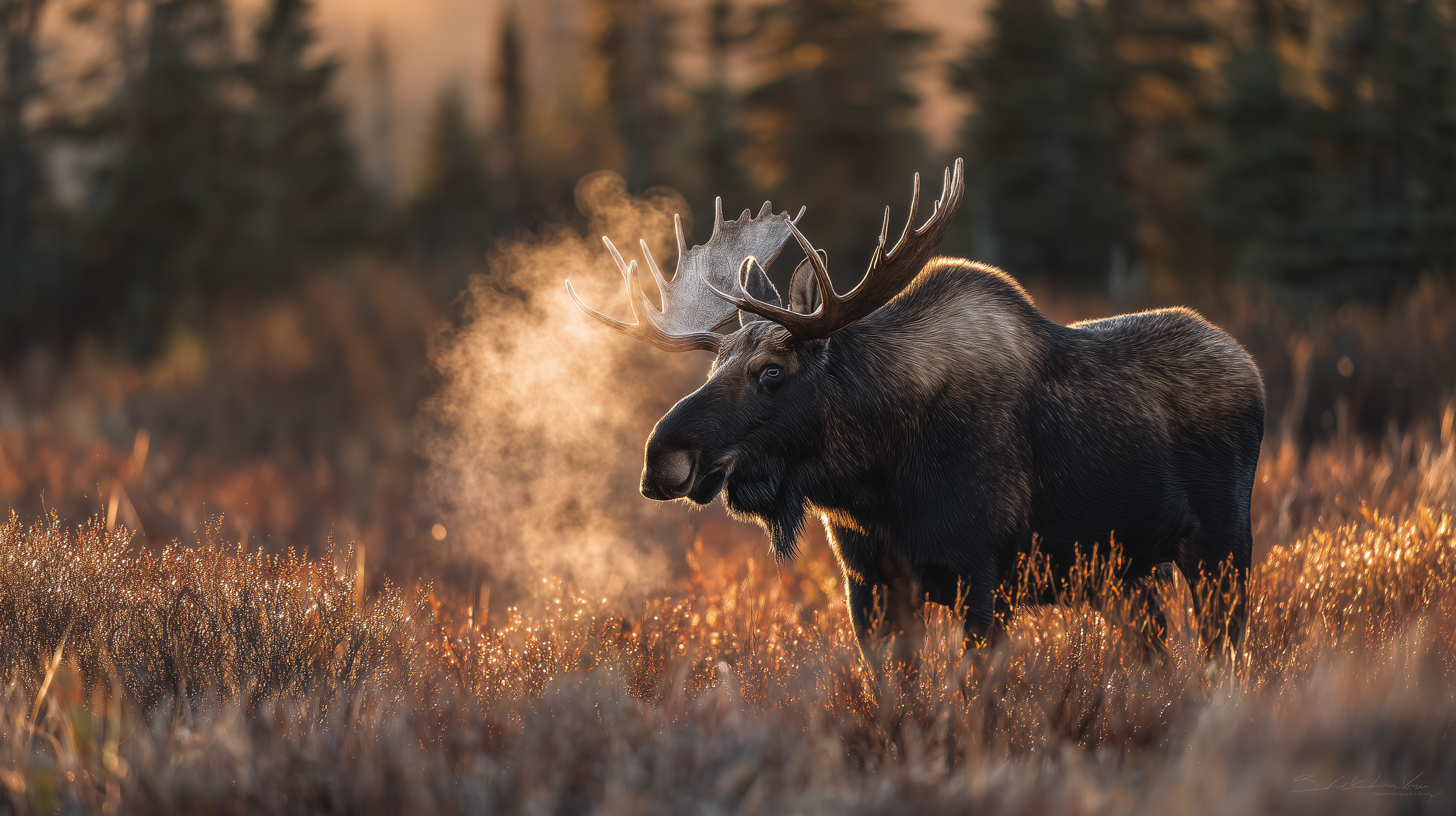 fond d'écran Alces alces 5120x1440 téléchargement gratuit