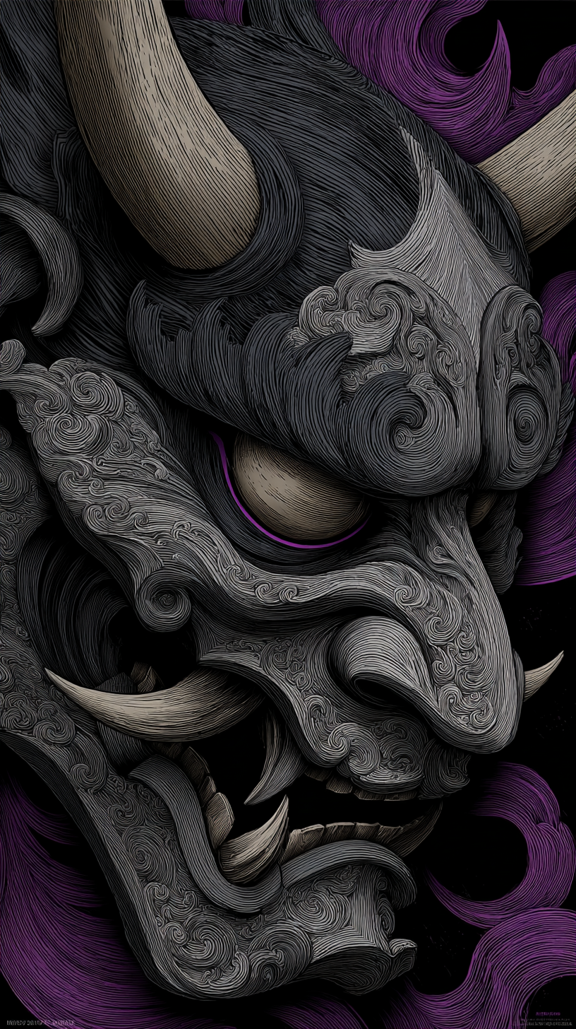 fond d'écran Masque japonais iphone 15 télécharger gratuit