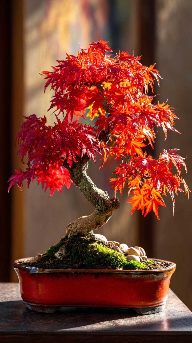 fond d'écran coloriage Érable rouge iphone 15 4k gratuit