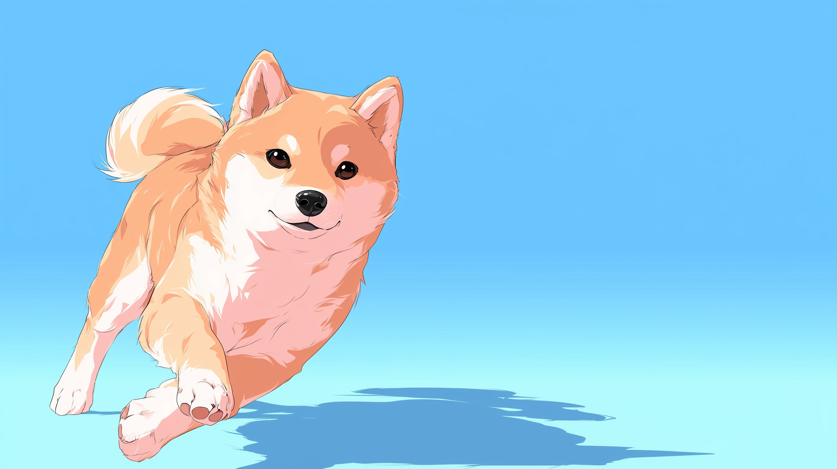 fond d'écran Shiba inu 3840 x 1080 téléchargement gratuit