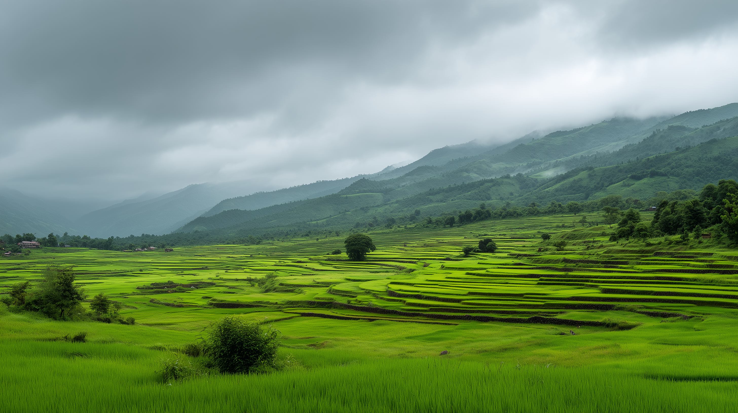 fond d'écran Rizière windows 10 téléchargement gratuit