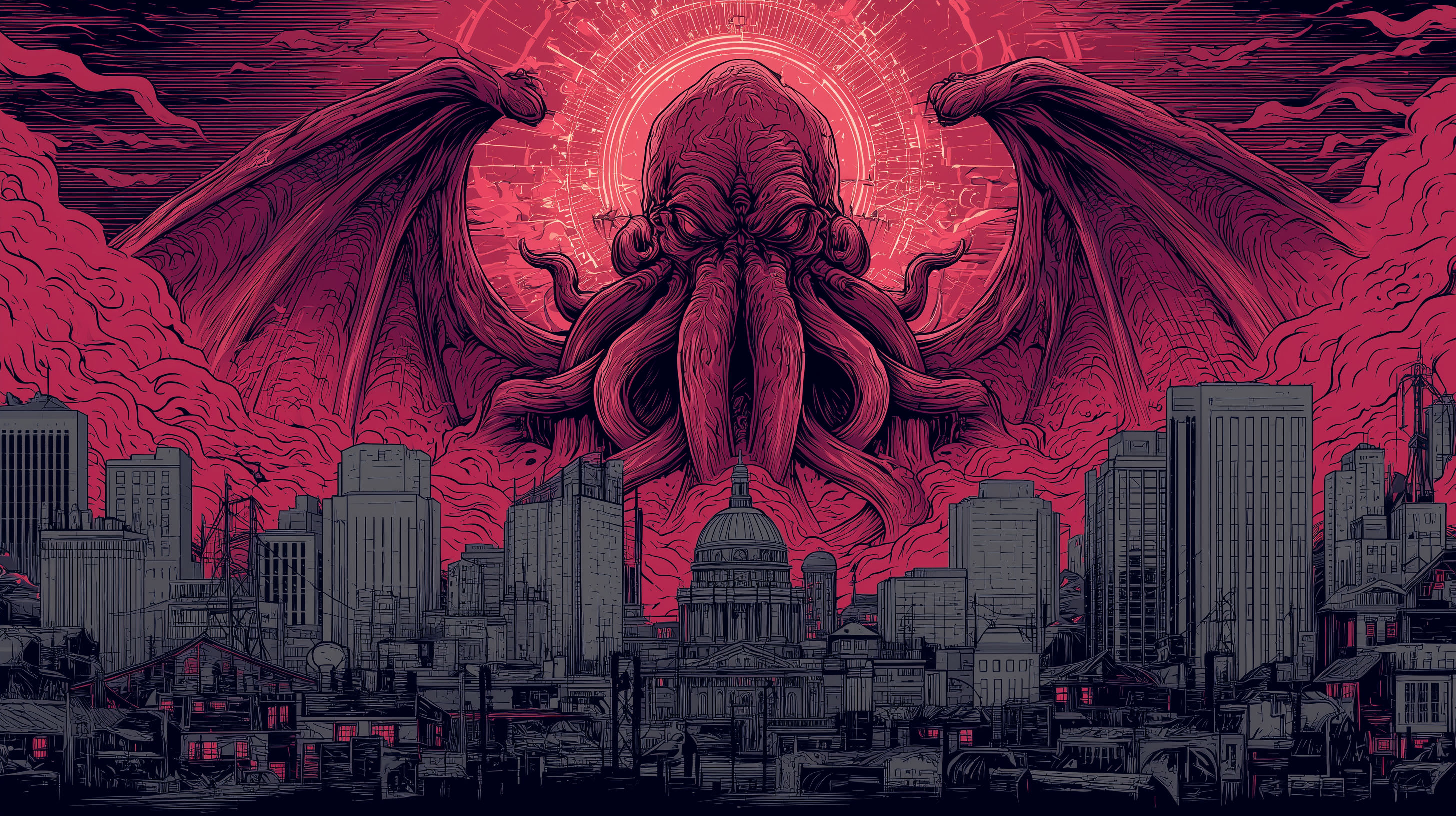 fond d'écran Cthulhu 1920x768 téléchargement gratuit