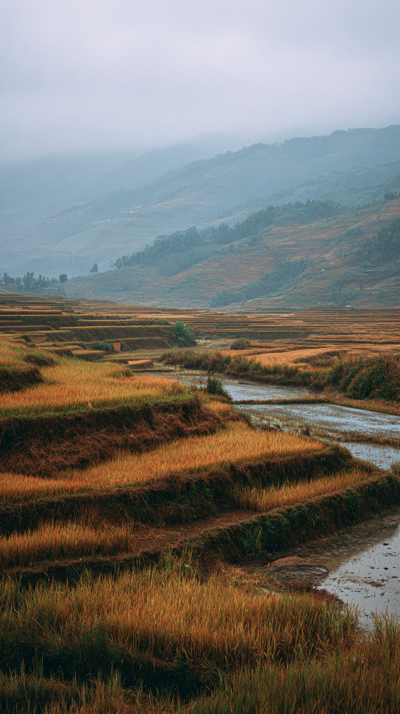 fond d'écran Rizière téléphone 4k gratuit