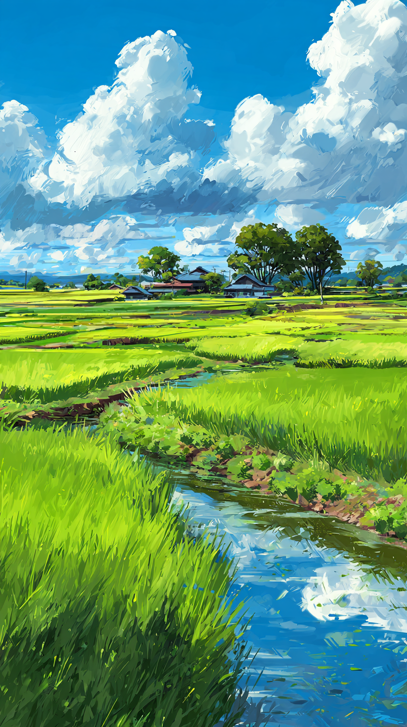 photo fond d'écran Rizière iphone gratuit