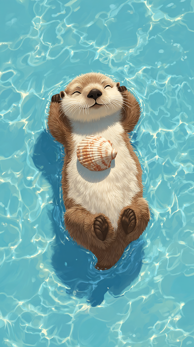 fond d'écran Loutre iphone 12 gratuit