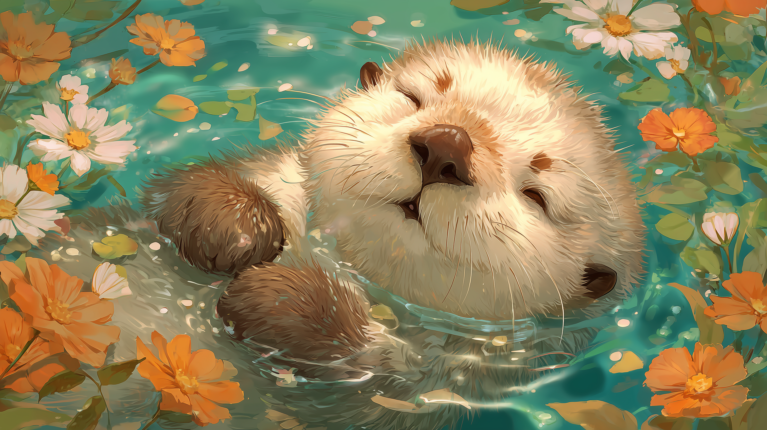 fond d'écran Loutre 1280x800 téléchargement gratuit