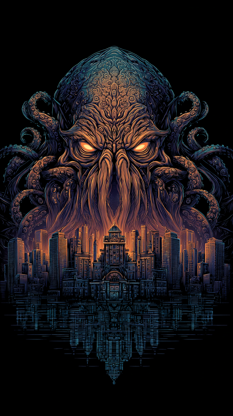 fond d'écran Cthulhu iphone 16 pro max télécharger gratuit