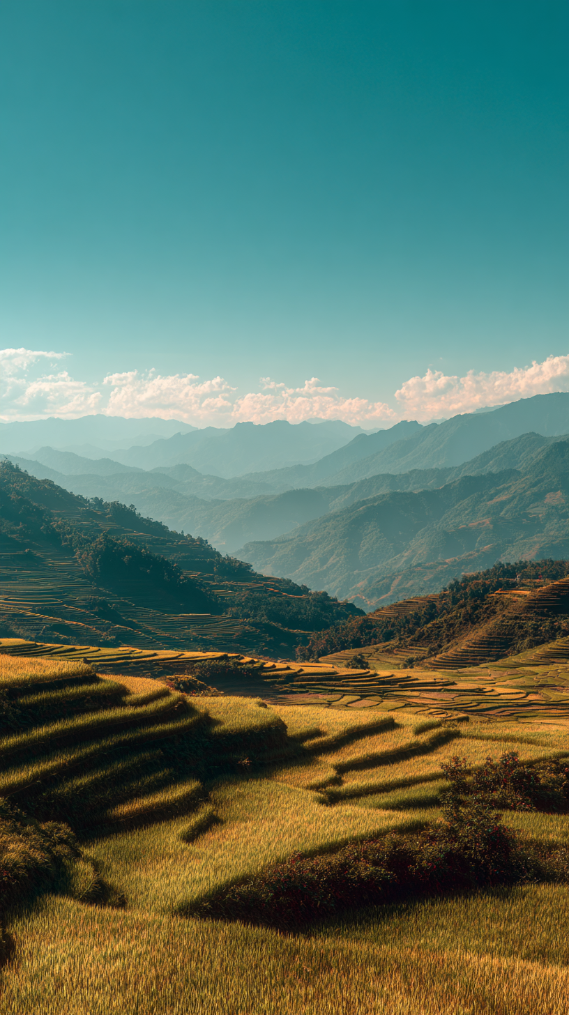 fond d'écran Rizière de téléphone télécharger gratuit
