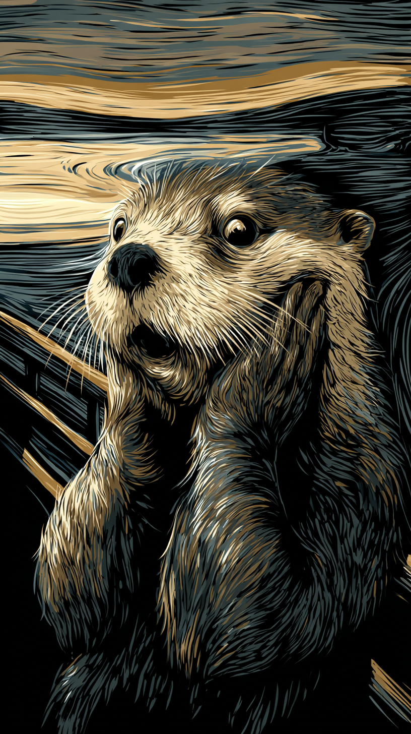 iphone fond d'écran Loutre kawaii gratuit