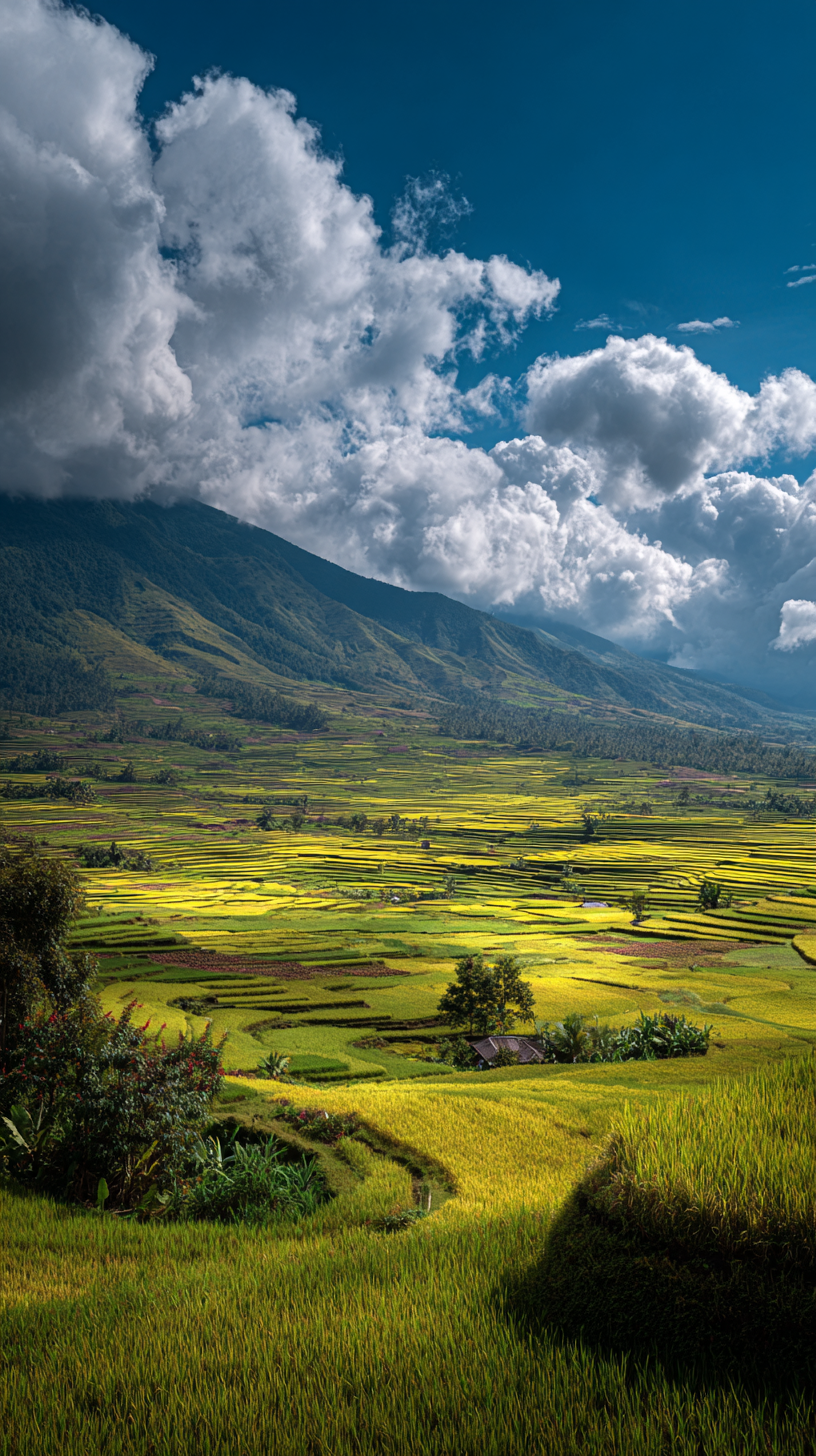 fond d'écran Rizière pour téléphone gratuit