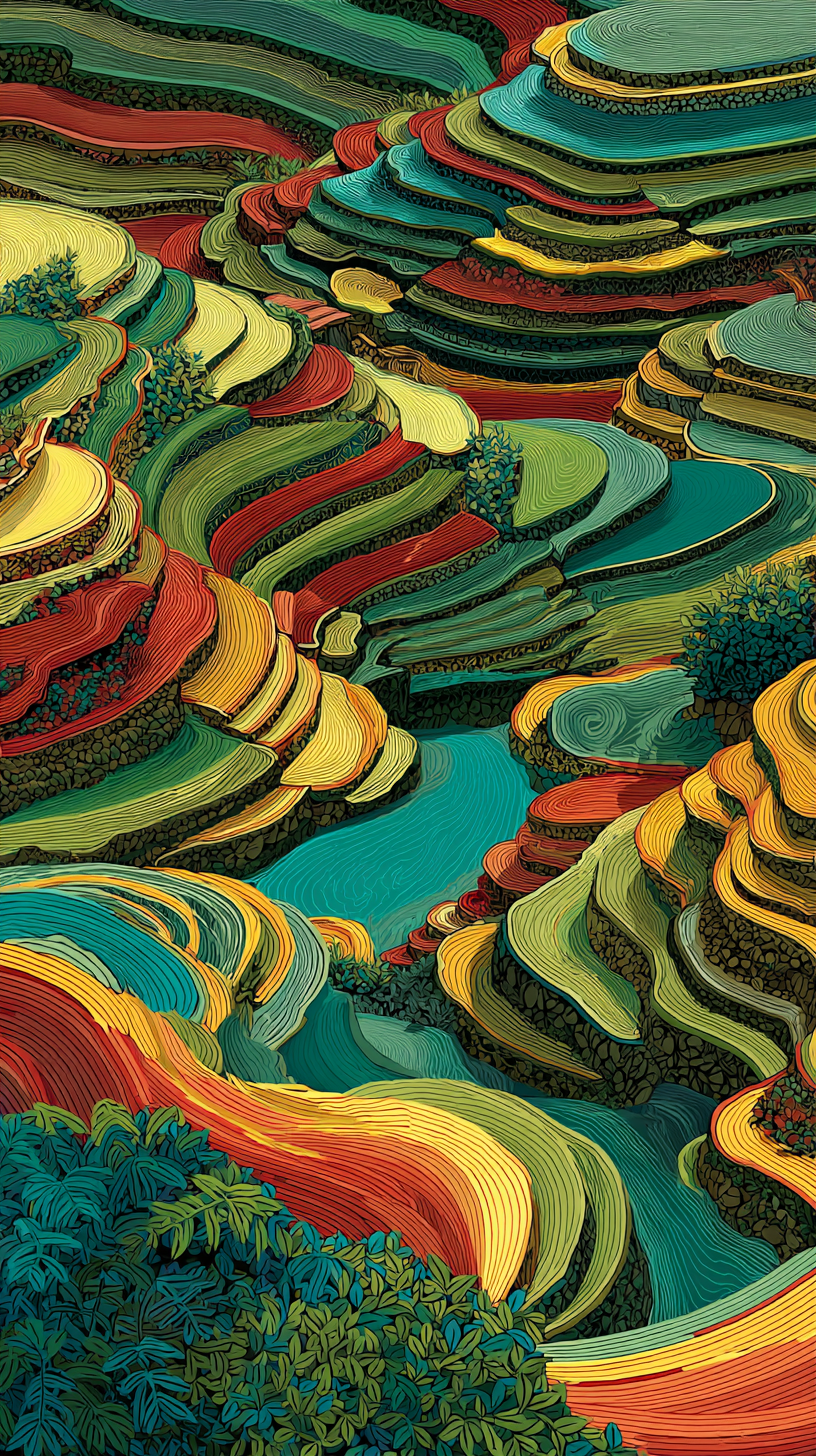 xiaomi fond d'écran Rizière gratuit