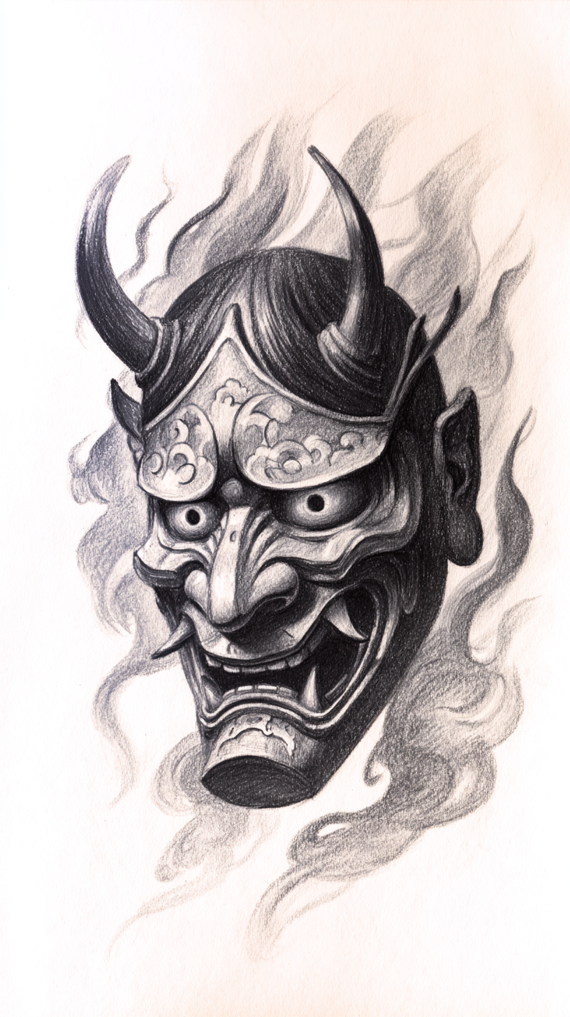 fond d'écran Masque japonais iphone 15 pro télécharger gratuit