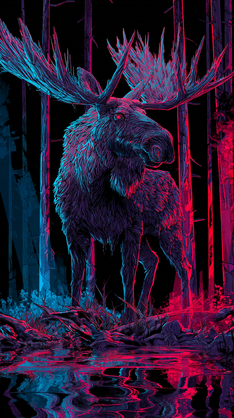 fond d'écran Alces alces iphone 15 pro gratuit