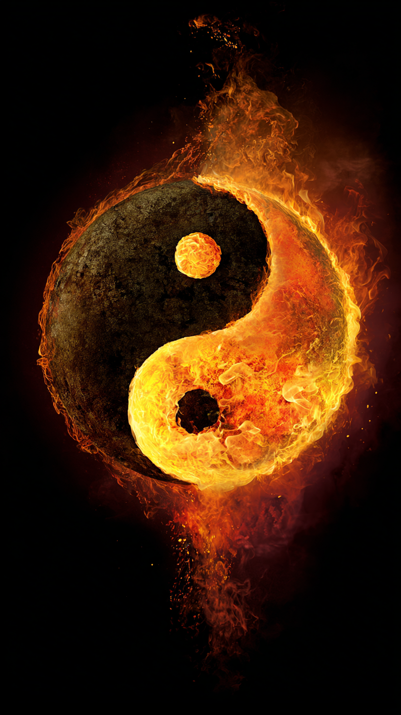 fond d'écran Yin et yang iphone 16 gratuit