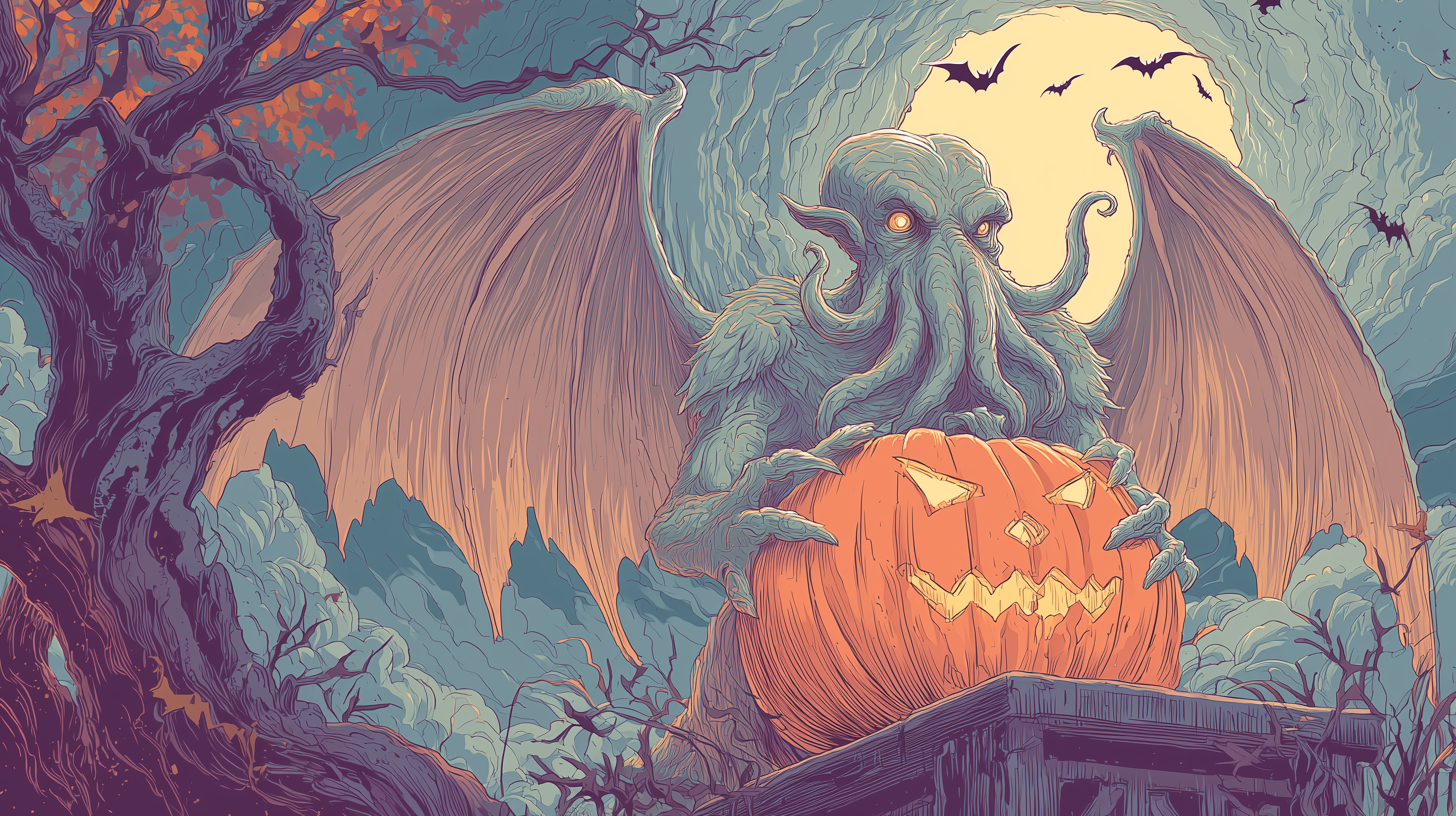 fond d'écran Cthulhu 1440p hd téléchargement gratuit