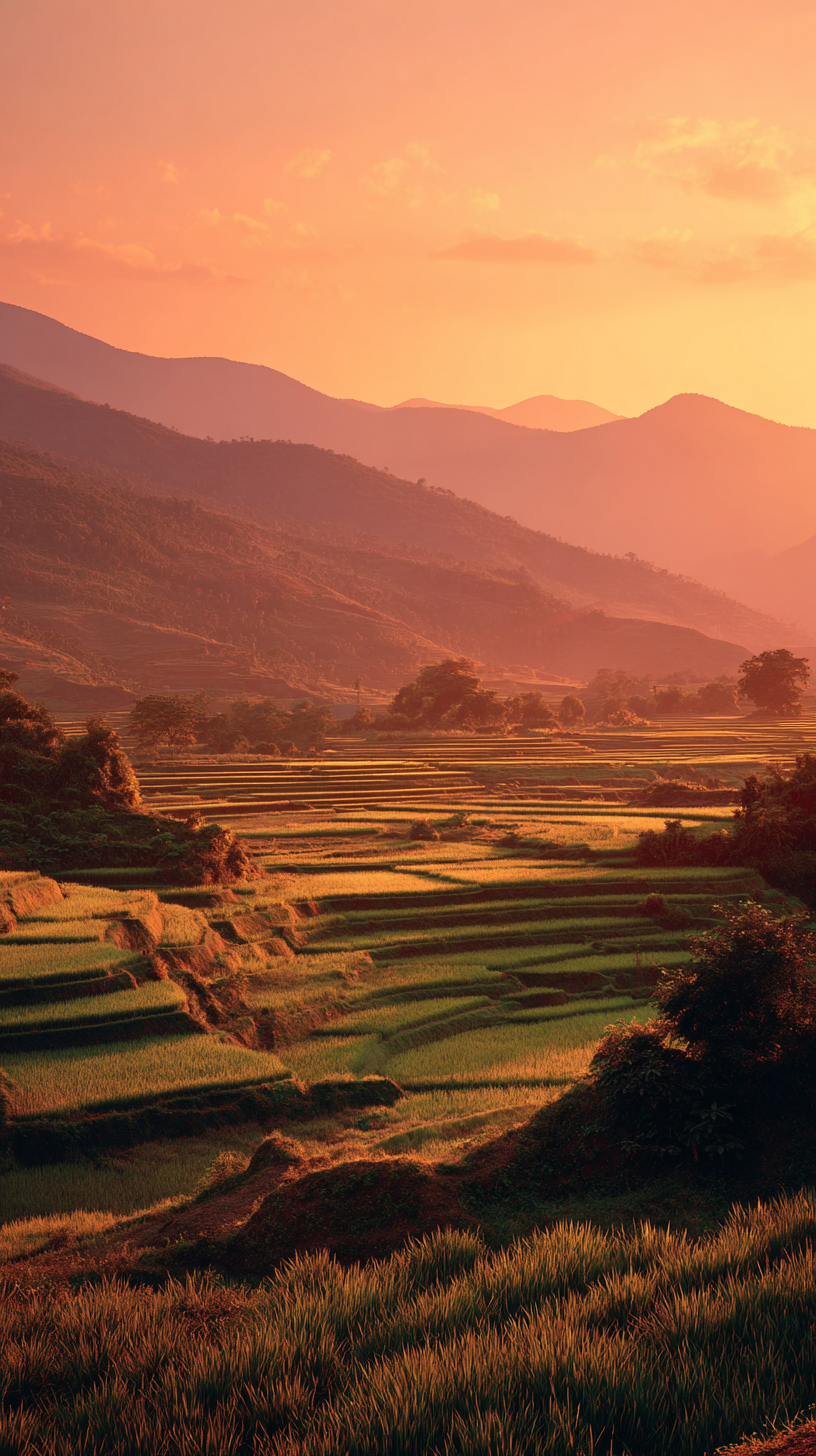 fond d'écran Rizière xiaomi télécharger gratuit