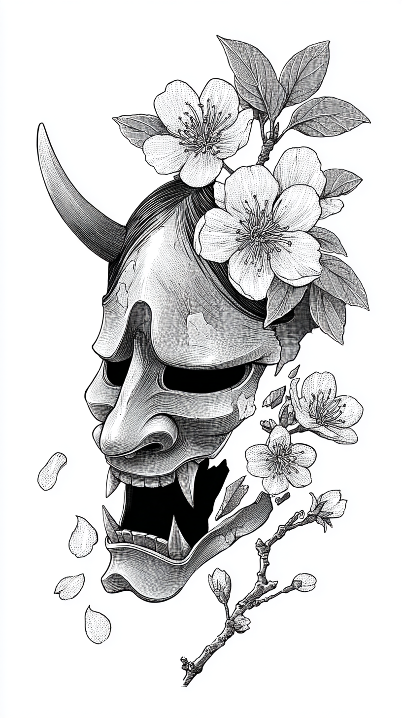 fond d'écran Masque japonais iphone 15 4k gratuit