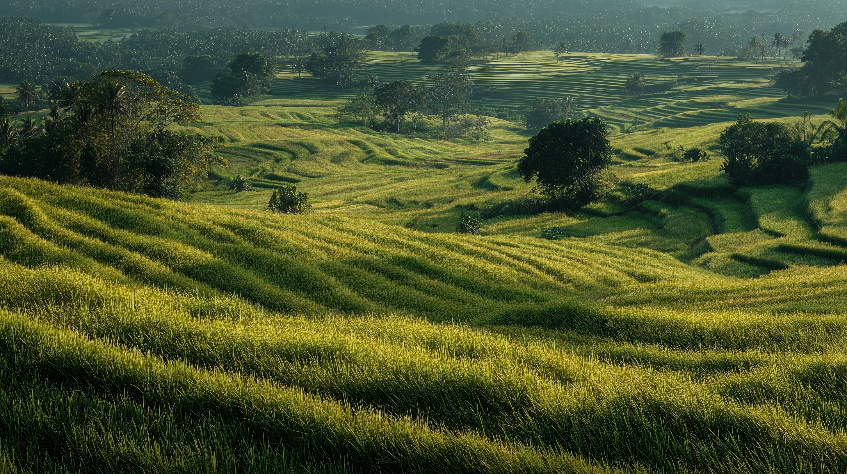 fond d'écran Rizière pc 3840x2160 téléchargement gratuit