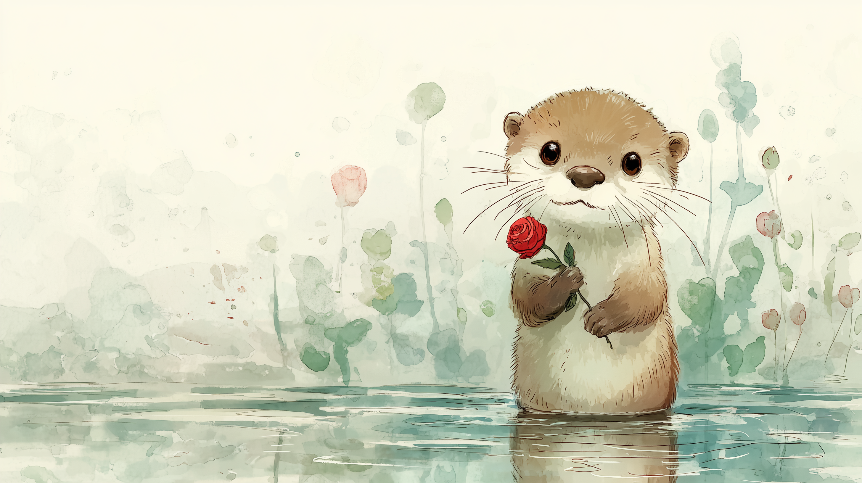 fond d'écran Loutre hd 1366x768 téléchargement gratuit