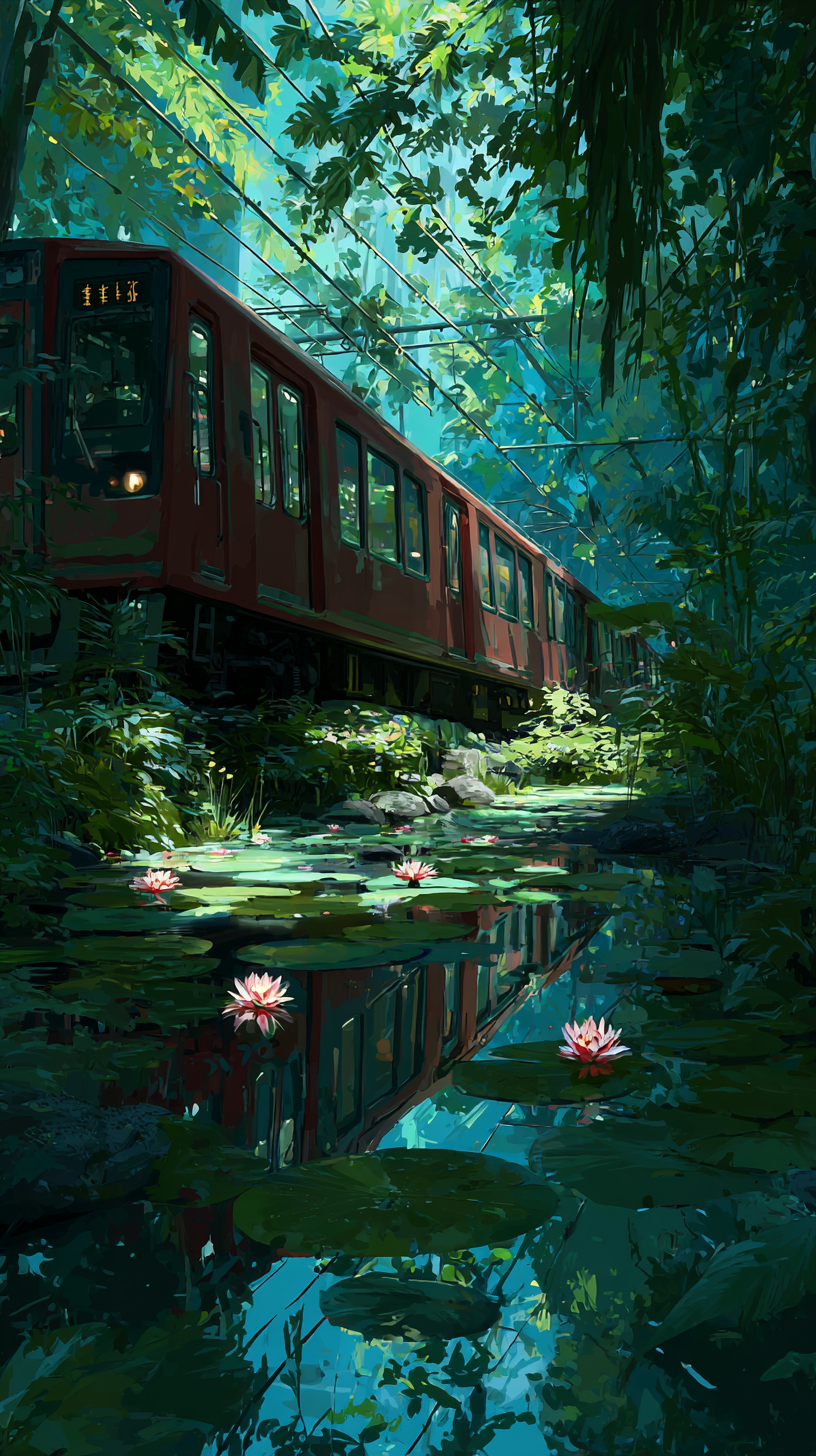 fond d'écran Train iphone 16 plus gratuit