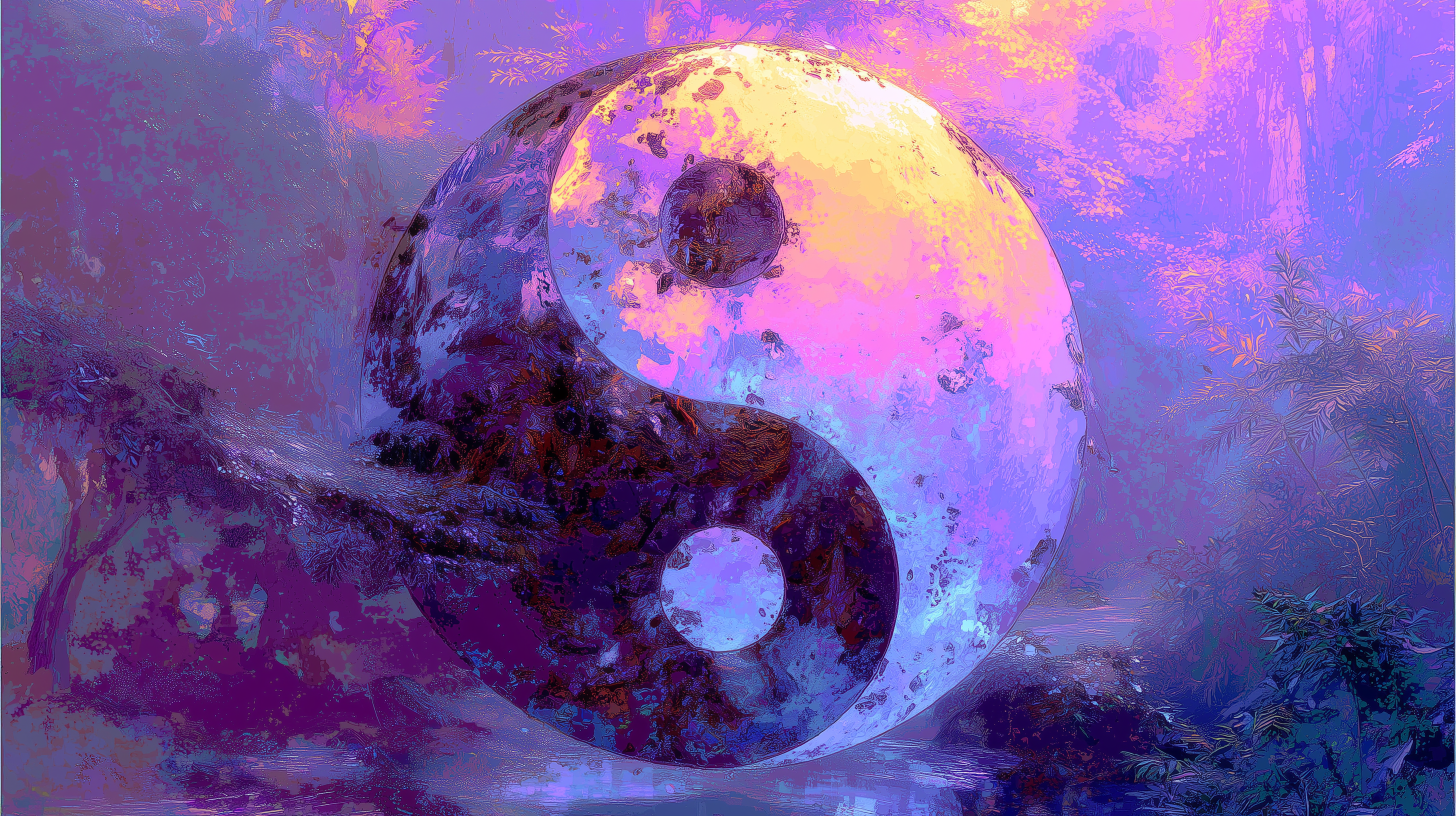 fond d'écran Yin et yang pc 3840x2160 téléchargement gratuit