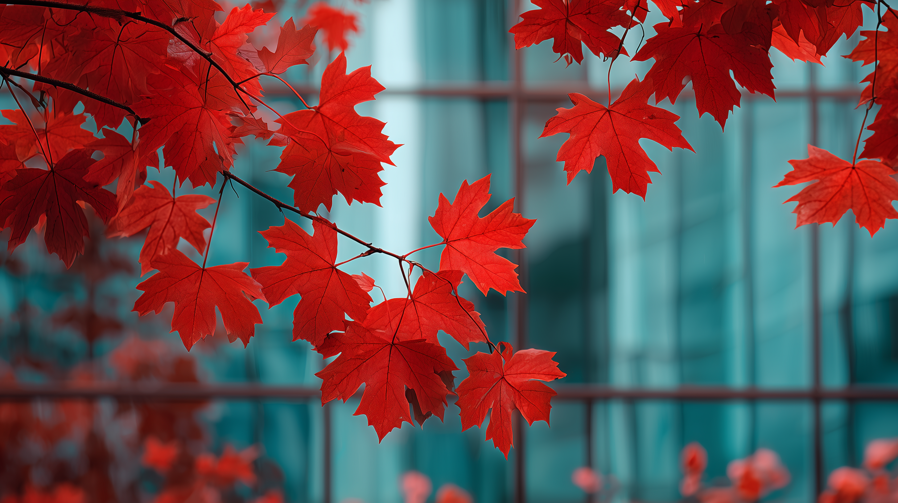 fond d'écran coloriage Érable rouge 3840x1440 téléchargement gratuit