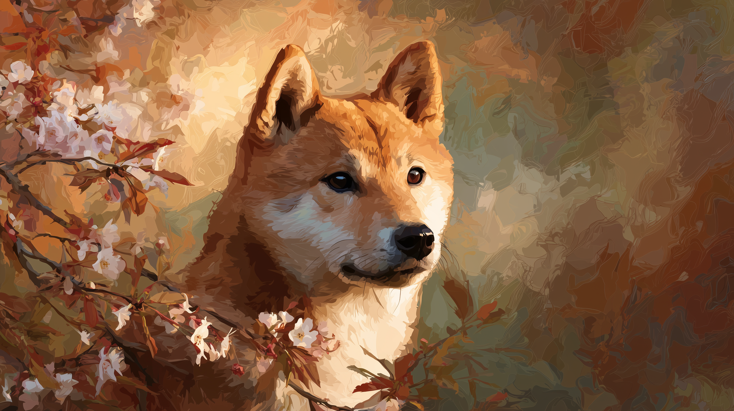 fond d'écran Shiba inu windows 11 4k téléchargement gratuit
