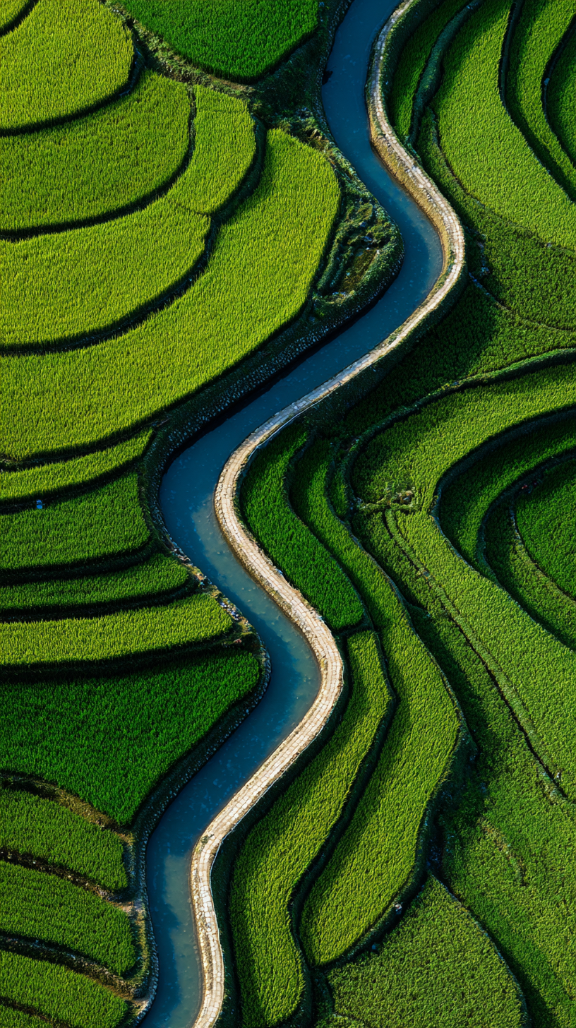 fond d'écran Rizière téléphone Realme gratuit