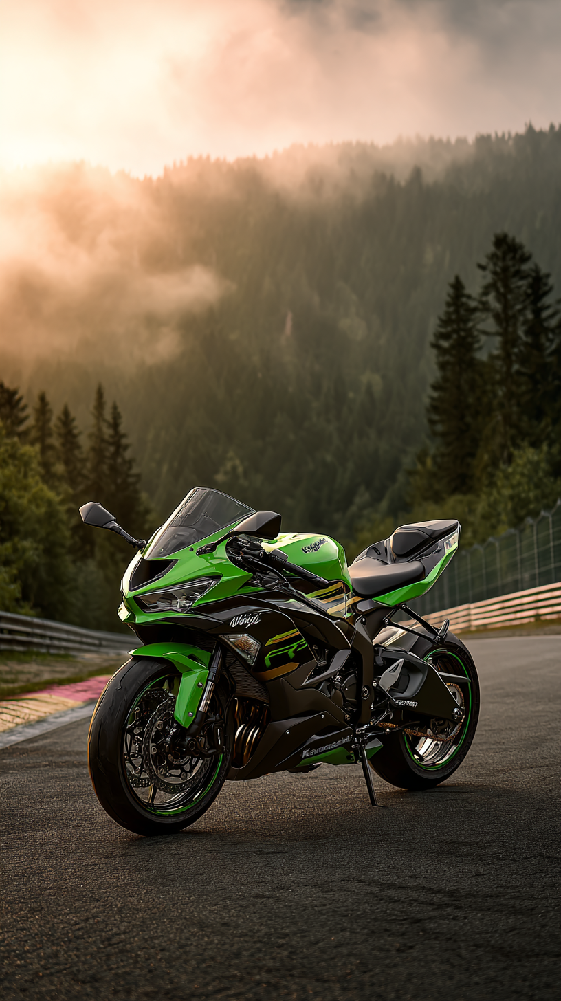 fond d'écran Kawasaki iphone 15 pro télécharger gratuit