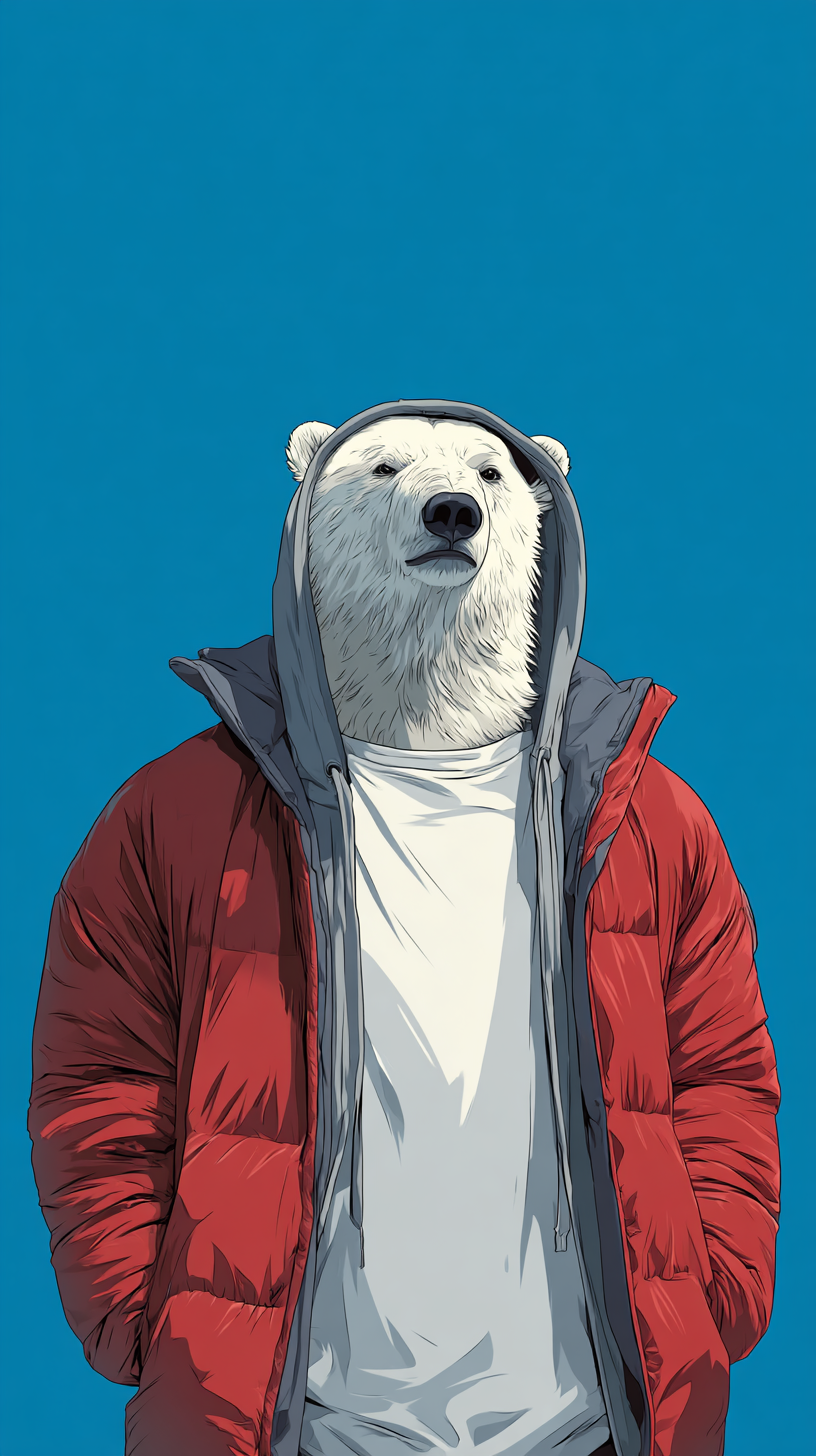 fond d'écran Ours blanc iphone 15 4k télécharger gratuit