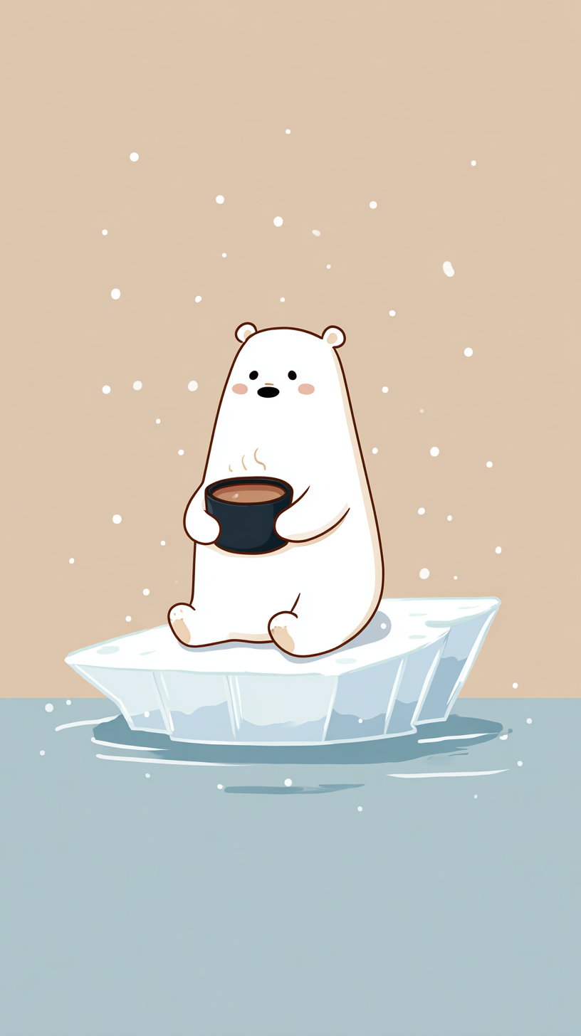 fond d'écran Ours blanc iphone 15 pro max 4k gratuit