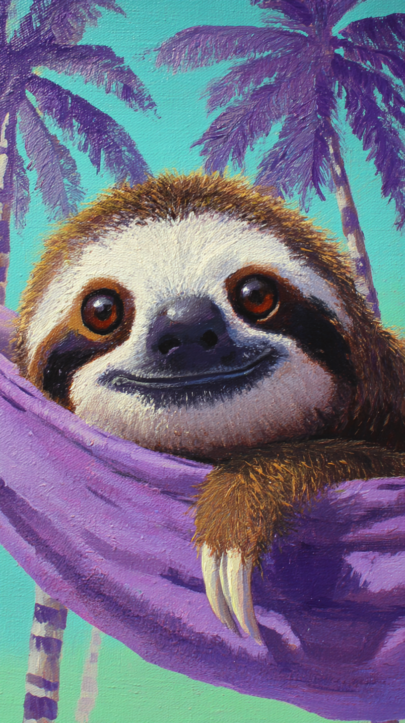 iphone fond d'écran Paresseux kawaii gratuit