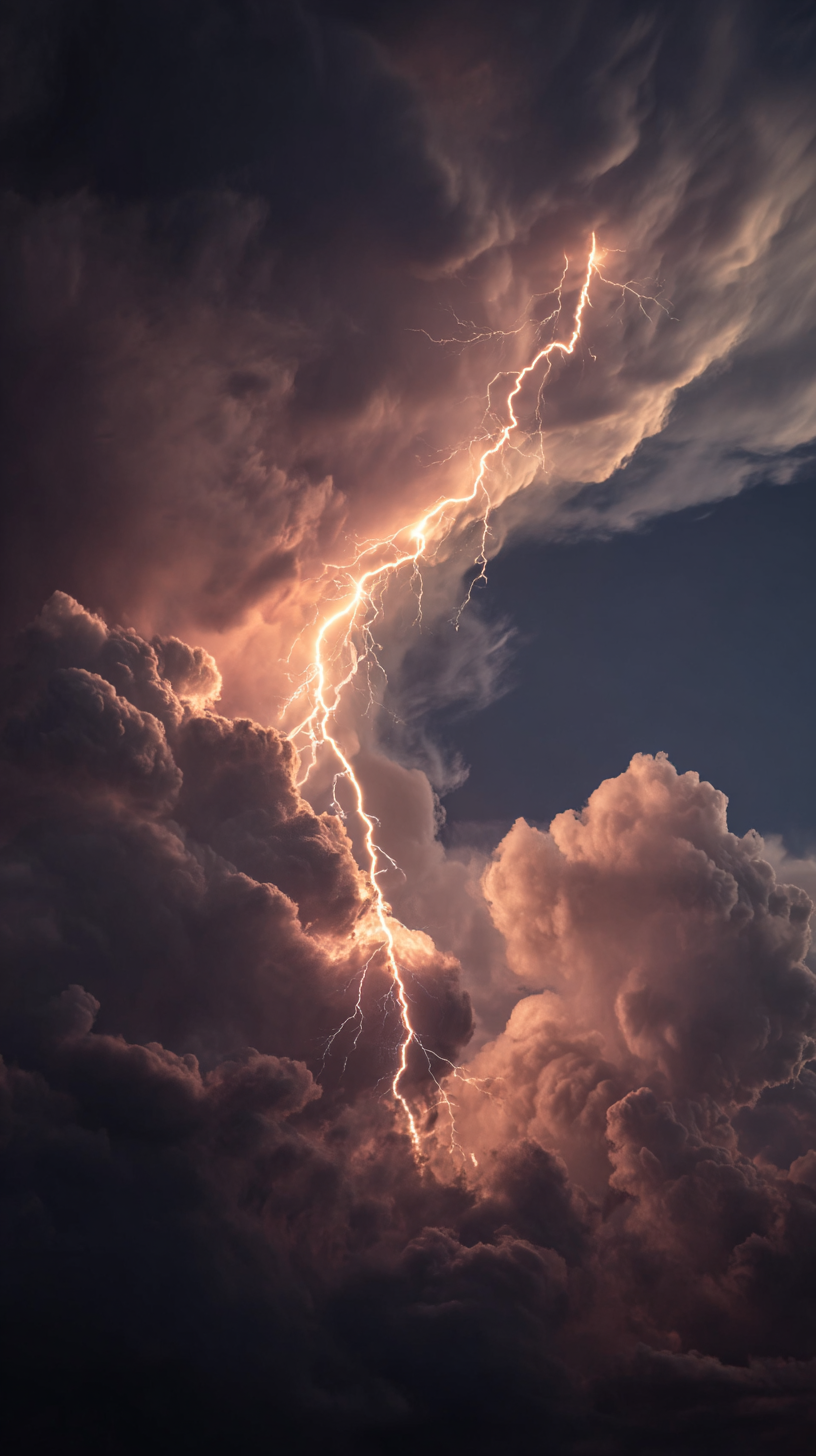fond d'écran Foudre iphone 15 4k télécharger gratuit