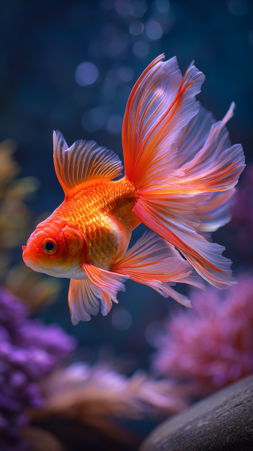 fond d'écran Poisson rouge téléphone 4k télécharger gratuit