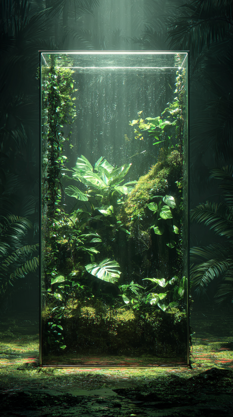 fond d'écran Terrarium iphone 15 pro max 4k télécharger gratuit