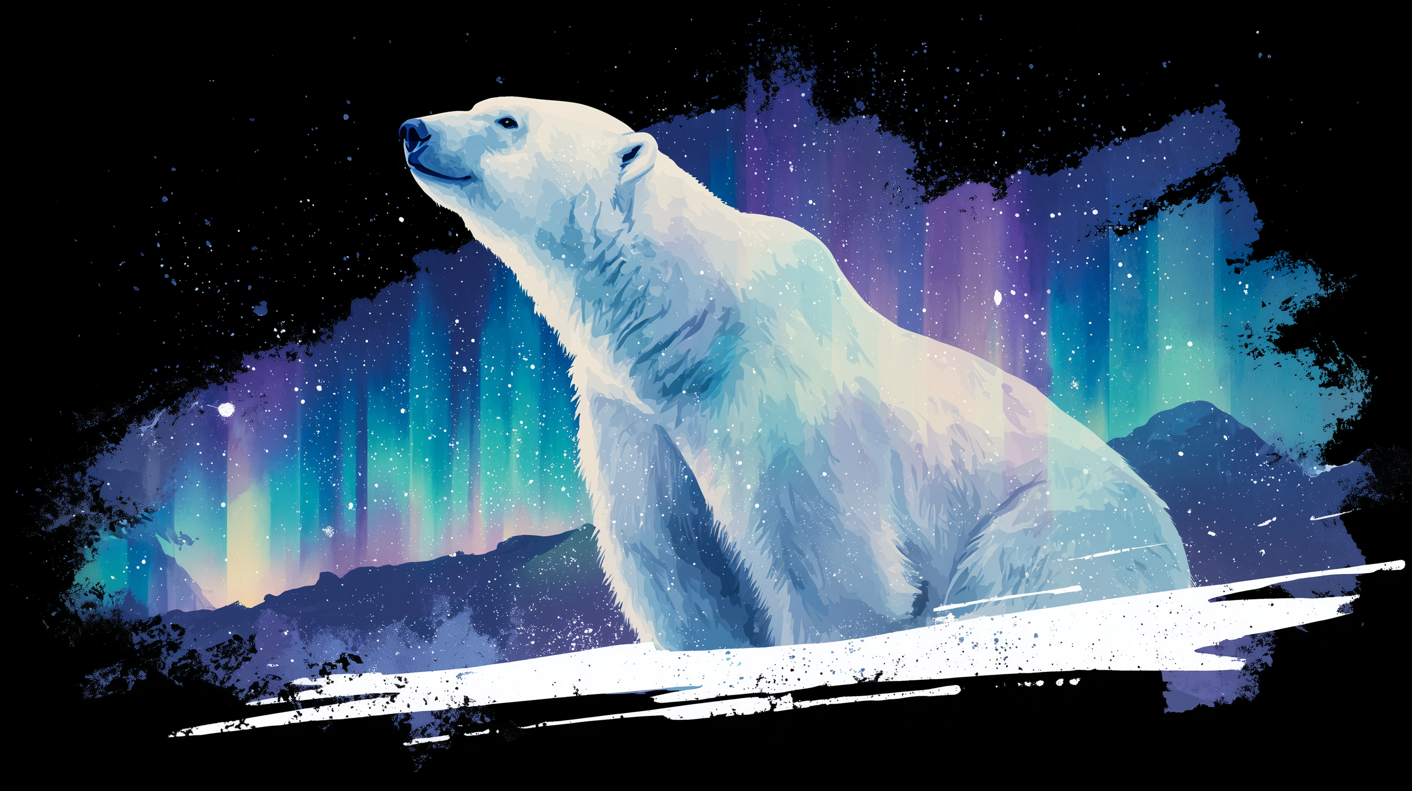 fond d'écran Ours blanc ultrawide 3440x1440 téléchargement gratuit