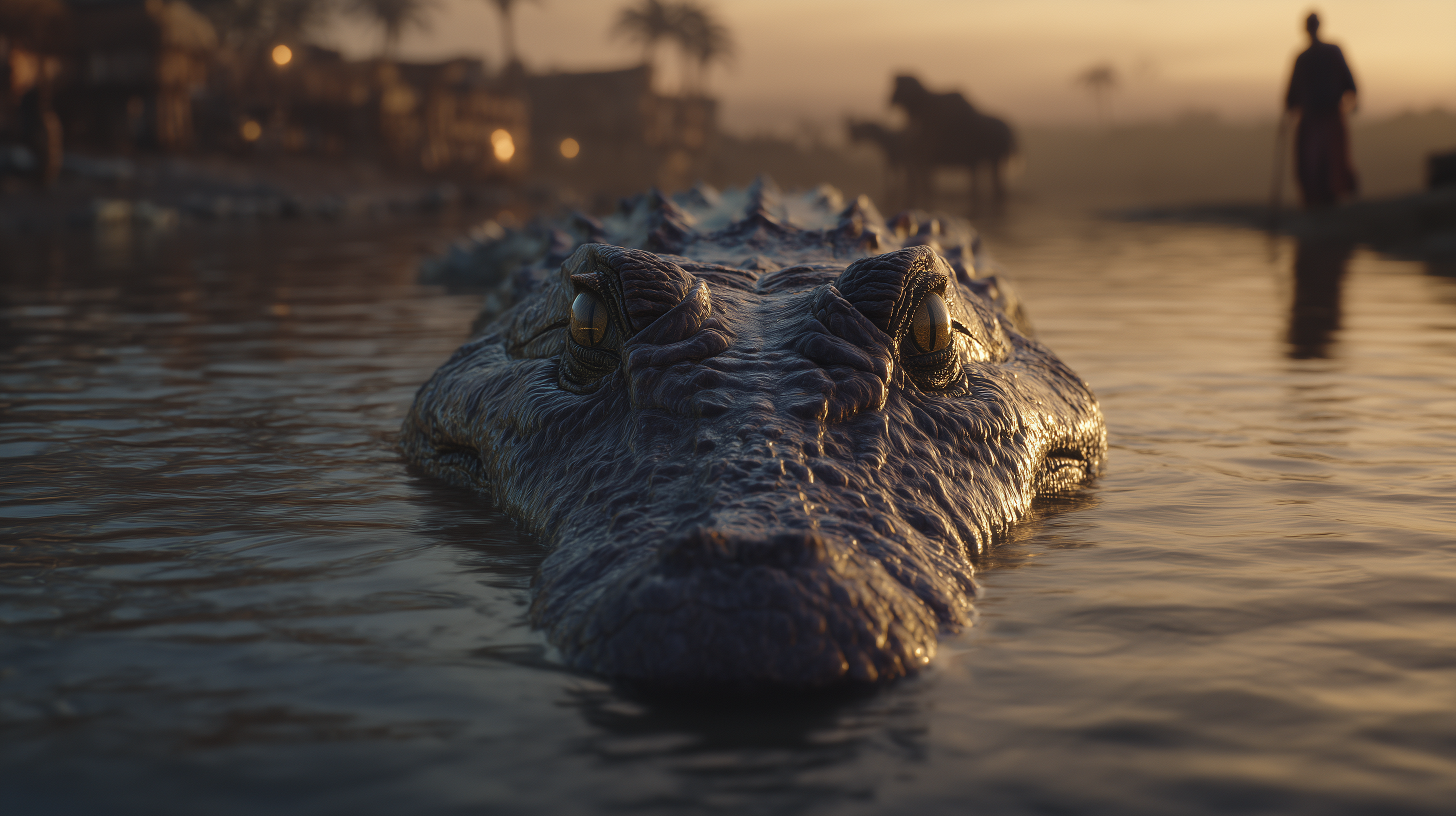 fond d'écran Crocodylidae dell 4k téléchargement gratuit