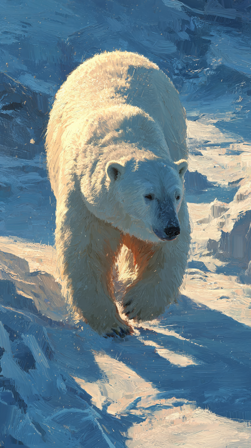 fond d'écran Ours blanc iphone 15 pro max 4k télécharger gratuit