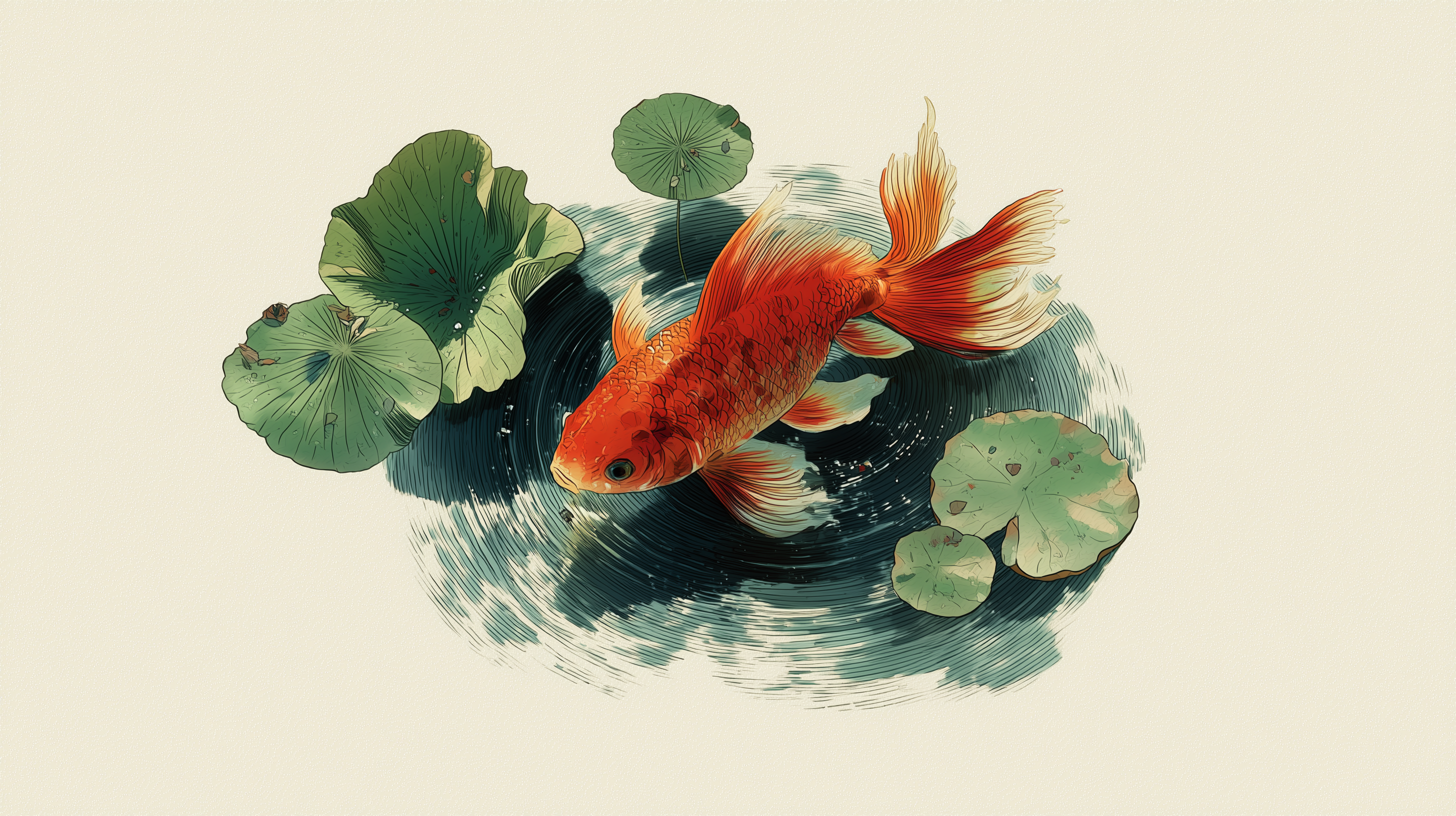 fond d'écran Poisson rouge pc 4k 1920x1080 téléchargement gratuit