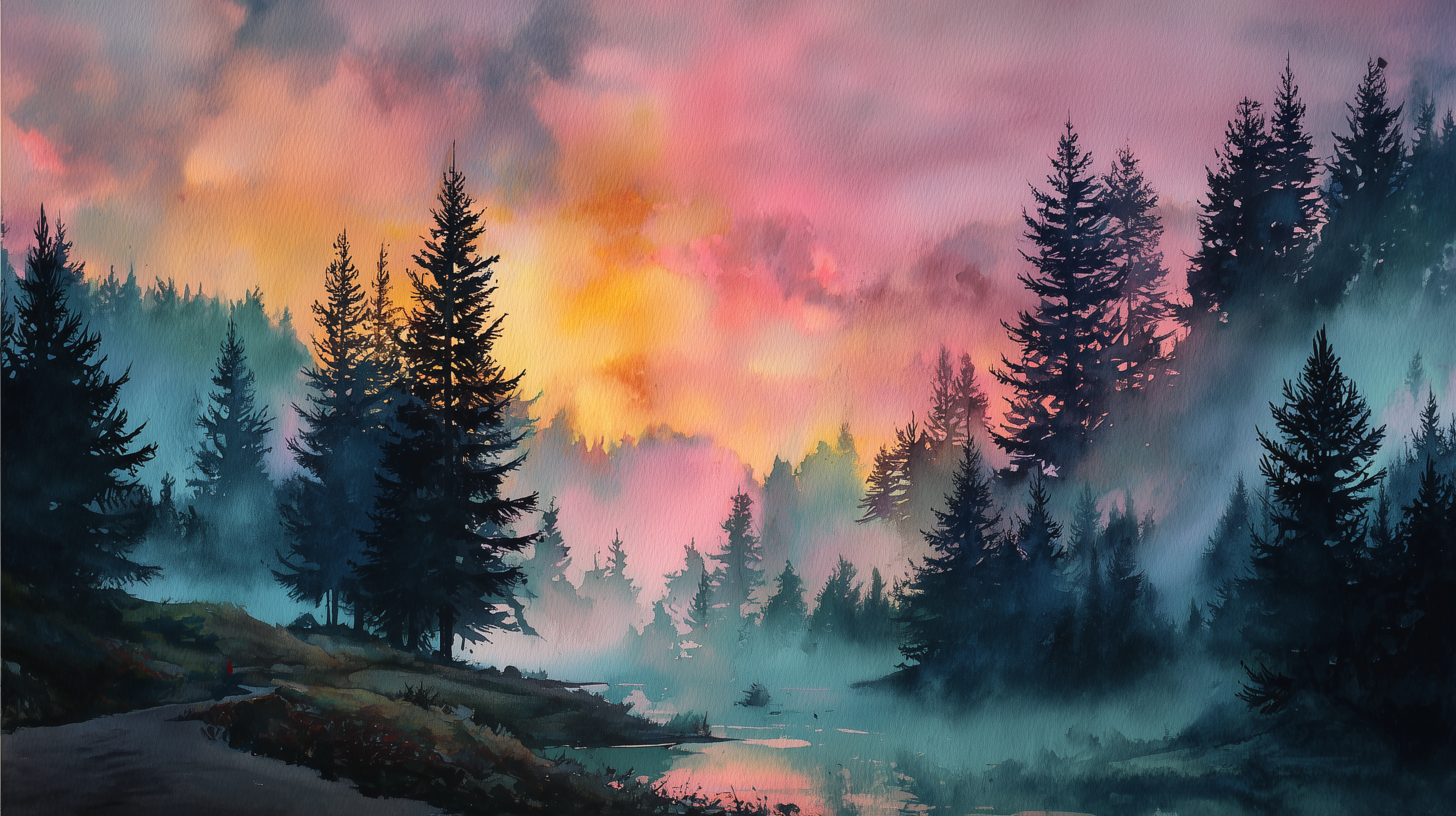 fond d'écran Aquarelle pour mac 4k téléchargement gratuit