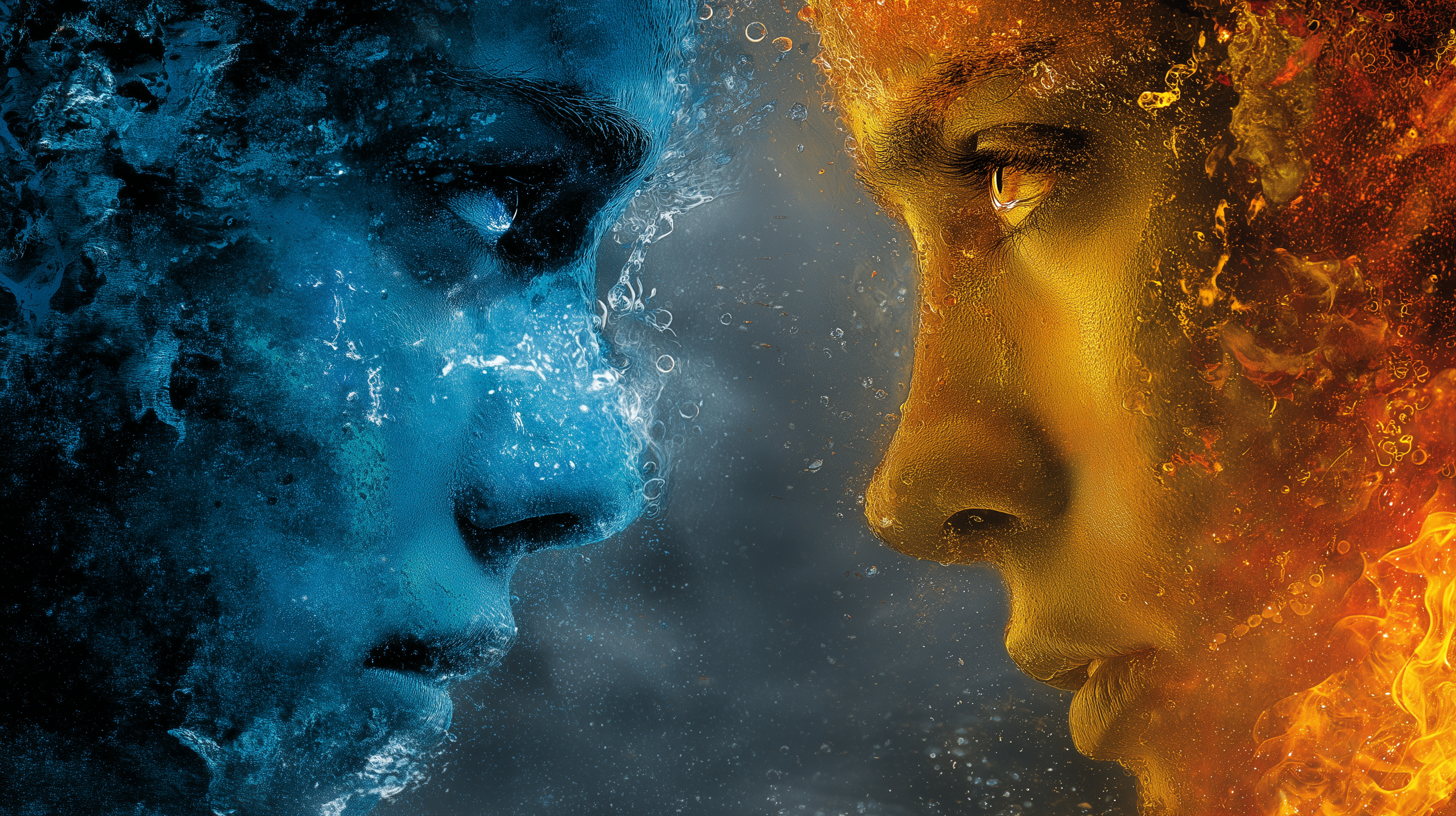 fond d'écran feu et eau pc 4k 1920x1080 téléchargement gratuit