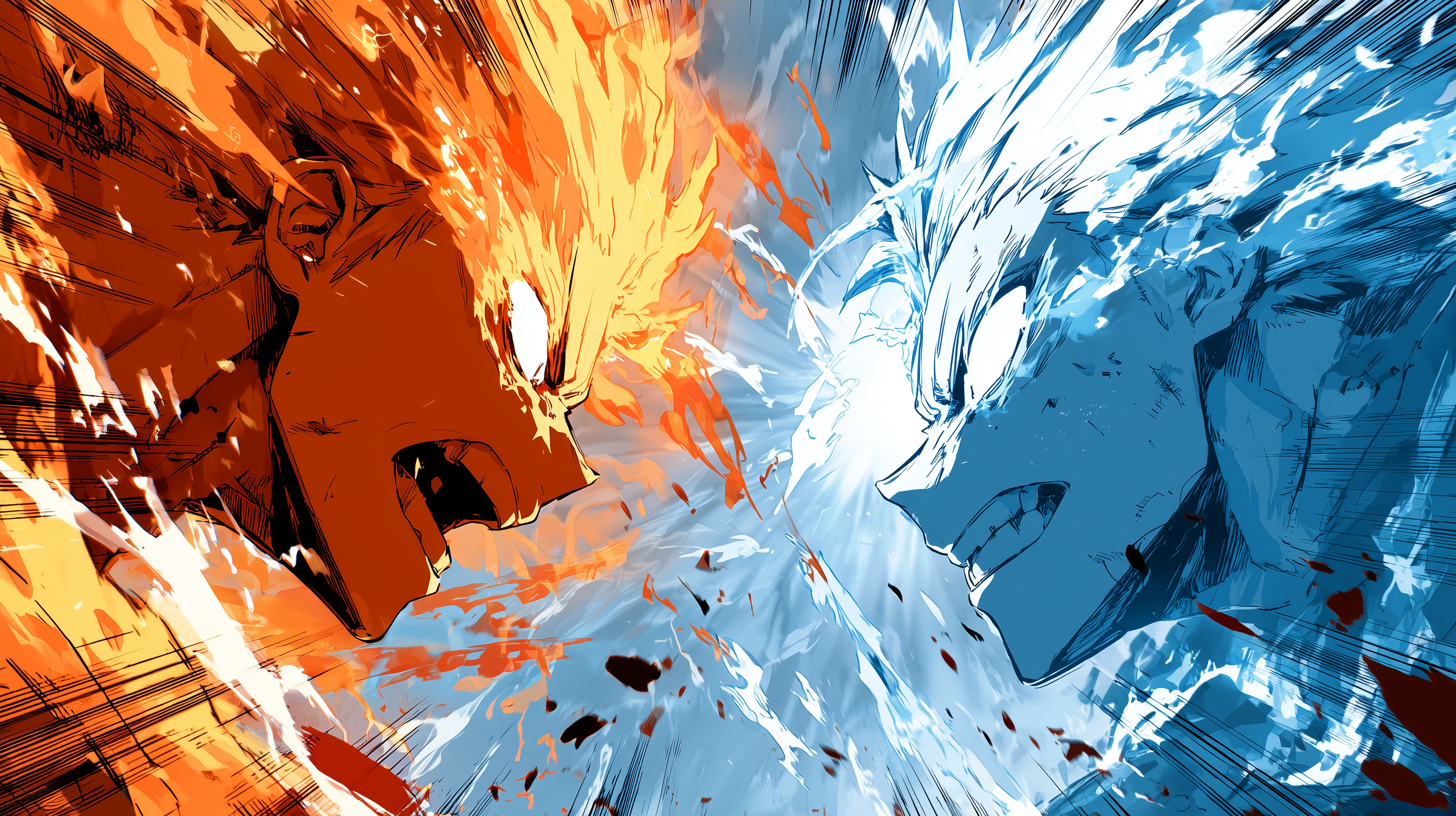 fond d'écran feu et eau 3840x2160 hd téléchargement gratuit