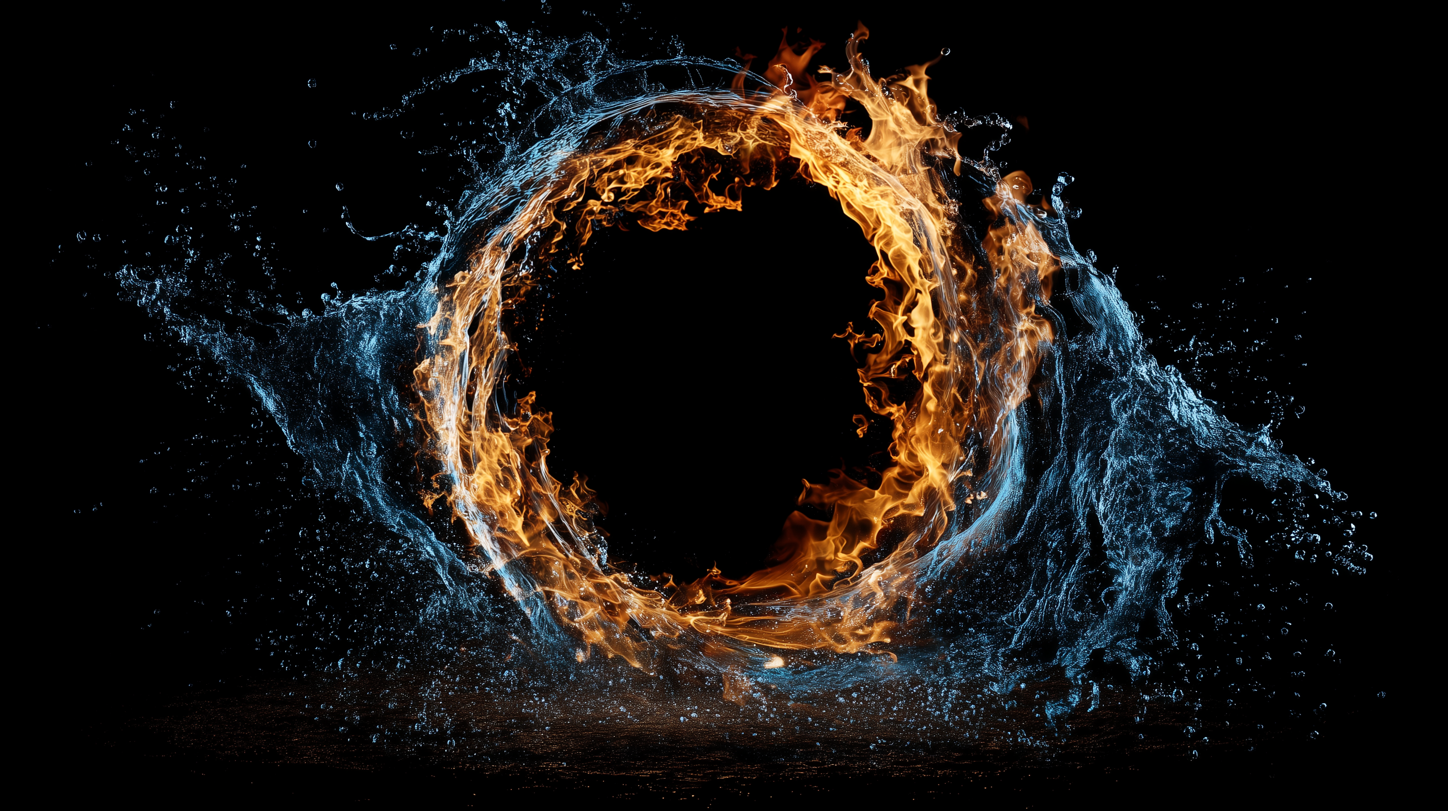 fond d'écran feu et eau ultra hd 3840x2160 téléchargement gratuit